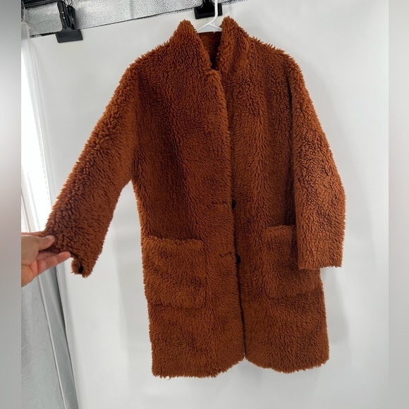 ZARA BRANDY DOUBLE-SIDED FAUX FUR COAT LUSH Teddy Oversized high collar JACKET M - Picture 5 of 11